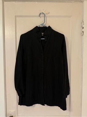 Flax Black Linen Tunic - S